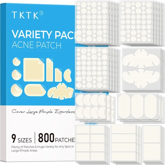 TKTK Hydrocolloid Pimple Patches All-in-One Combo Pack, 9 Sizes