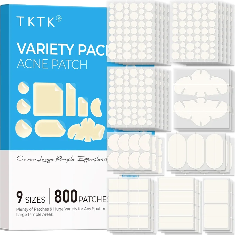 TKTK Hydrocolloid Pimple Patches All-in-One Combo Pack, 9 Sizes